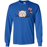 T-Shirts Royal / S Kawaii Mouse and Tulips Men's Long Sleeve T-Shirt