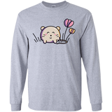 T-Shirts Sport Grey / S Kawaii Mouse and Tulips Men's Long Sleeve T-Shirt