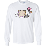 T-Shirts White / S Kawaii Mouse and Tulips Men's Long Sleeve T-Shirt