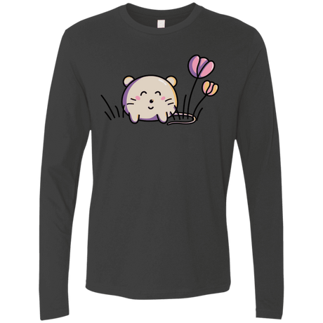 T-Shirts Heavy Metal / S Kawaii Mouse and Tulips Men's Premium Long Sleeve