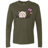 T-Shirts Military Green / S Kawaii Mouse and Tulips Men's Premium Long Sleeve