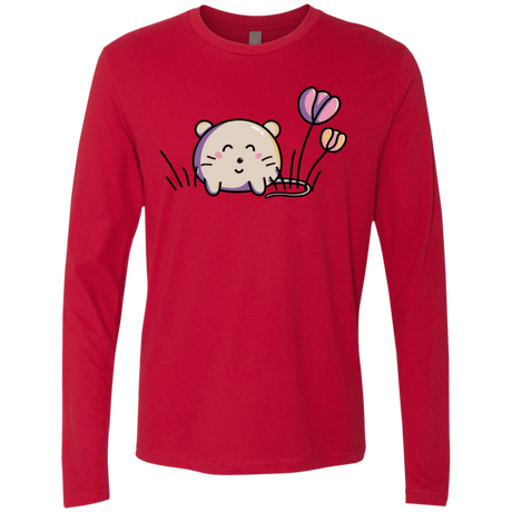 T-Shirts Red / S Kawaii Mouse and Tulips Men's Premium Long Sleeve