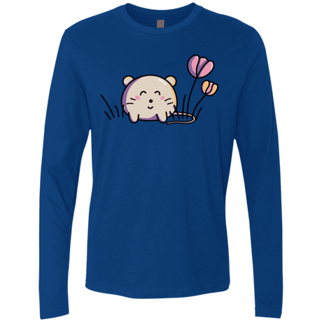 T-Shirts Royal / S Kawaii Mouse and Tulips Men's Premium Long Sleeve