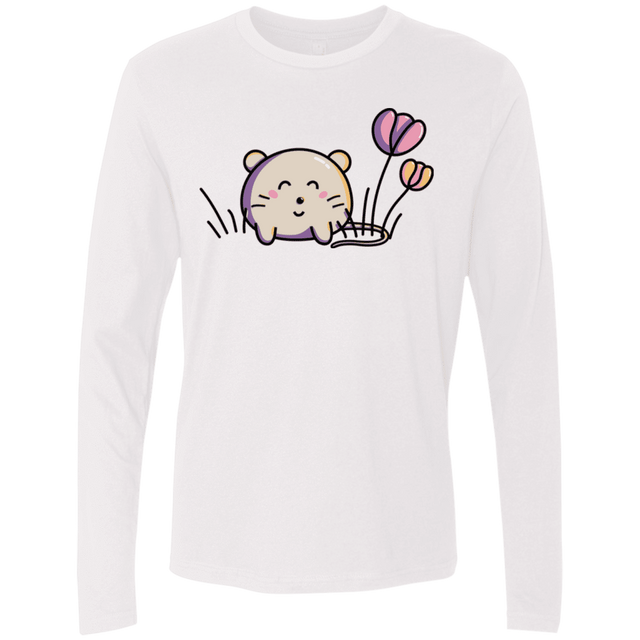 T-Shirts White / S Kawaii Mouse and Tulips Men's Premium Long Sleeve