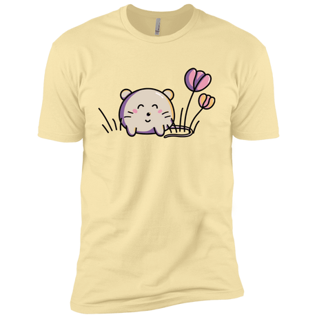 T-Shirts Banana Cream / X-Small Kawaii Mouse and Tulips Men's Premium T-Shirt