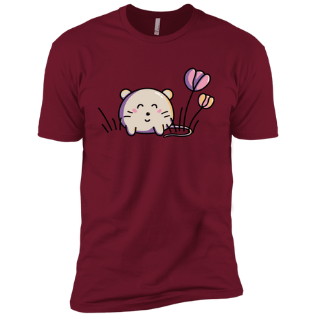 T-Shirts Cardinal / X-Small Kawaii Mouse and Tulips Men's Premium T-Shirt