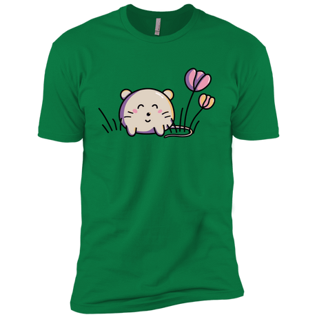 T-Shirts Kelly Green / X-Small Kawaii Mouse and Tulips Men's Premium T-Shirt