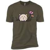 T-Shirts Military Green / X-Small Kawaii Mouse and Tulips Men's Premium T-Shirt