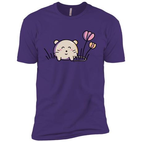 T-Shirts Purple Rush/ / X-Small Kawaii Mouse and Tulips Men's Premium T-Shirt