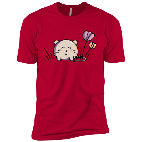 T-Shirts Red / X-Small Kawaii Mouse and Tulips Men's Premium T-Shirt