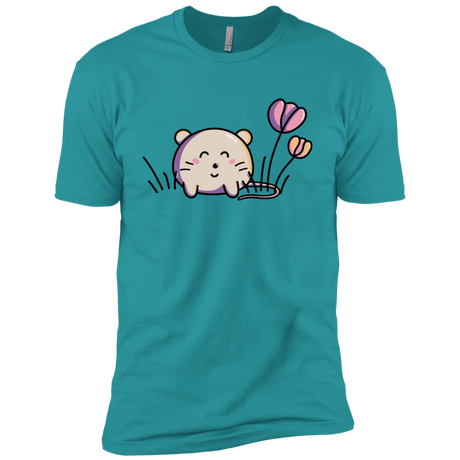 T-Shirts Tahiti Blue / X-Small Kawaii Mouse and Tulips Men's Premium T-Shirt
