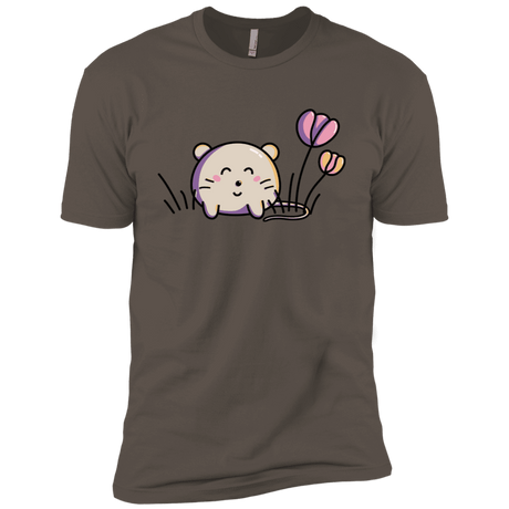 T-Shirts Warm Grey / X-Small Kawaii Mouse and Tulips Men's Premium T-Shirt