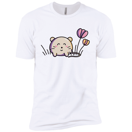T-Shirts White / X-Small Kawaii Mouse and Tulips Men's Premium T-Shirt