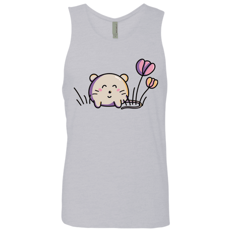 T-Shirts Heather Grey / S Kawaii Mouse and Tulips Men's Premium Tank Top