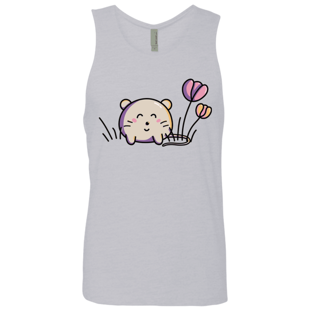 T-Shirts Heather Grey / S Kawaii Mouse and Tulips Men's Premium Tank Top