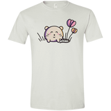 T-Shirts White / X-Small Kawaii Mouse and Tulips Men's Semi-Fitted Softstyle