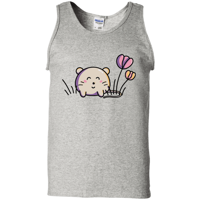 T-Shirts Ash / S Kawaii Mouse and Tulips Men's Tank Top