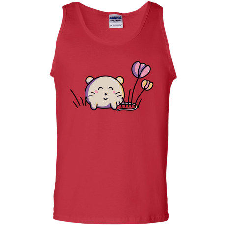 T-Shirts Red / S Kawaii Mouse and Tulips Men's Tank Top