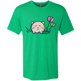 T-Shirts Envy / S Kawaii Mouse and Tulips Men's Triblend T-Shirt