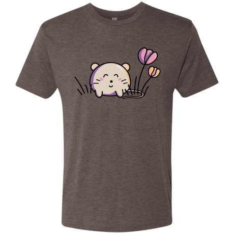 T-Shirts Macchiato / S Kawaii Mouse and Tulips Men's Triblend T-Shirt