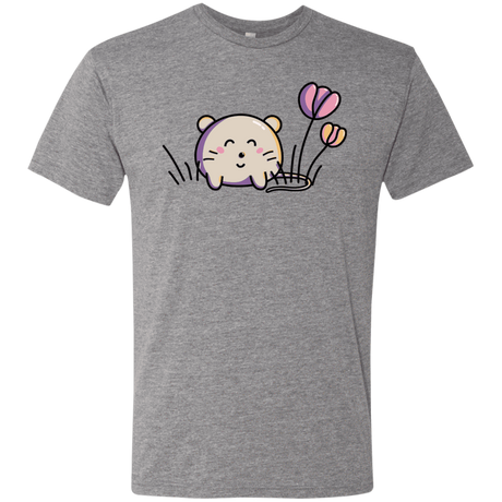 T-Shirts Premium Heather / S Kawaii Mouse and Tulips Men's Triblend T-Shirt