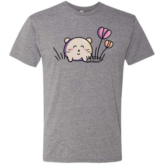 T-Shirts Premium Heather / S Kawaii Mouse and Tulips Men's Triblend T-Shirt