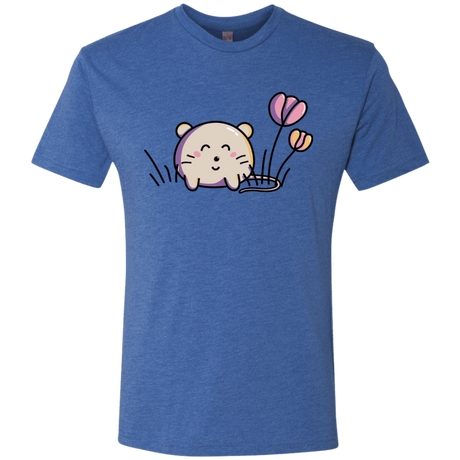 T-Shirts Vintage Royal / S Kawaii Mouse and Tulips Men's Triblend T-Shirt