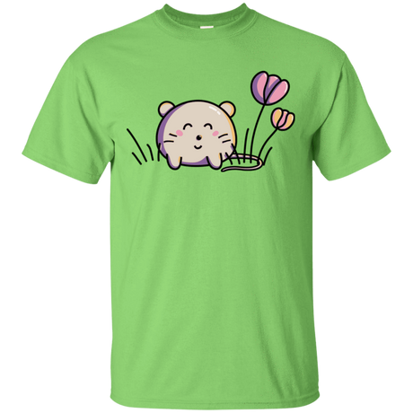 T-Shirts Lime / S Kawaii Mouse and Tulips T-Shirt