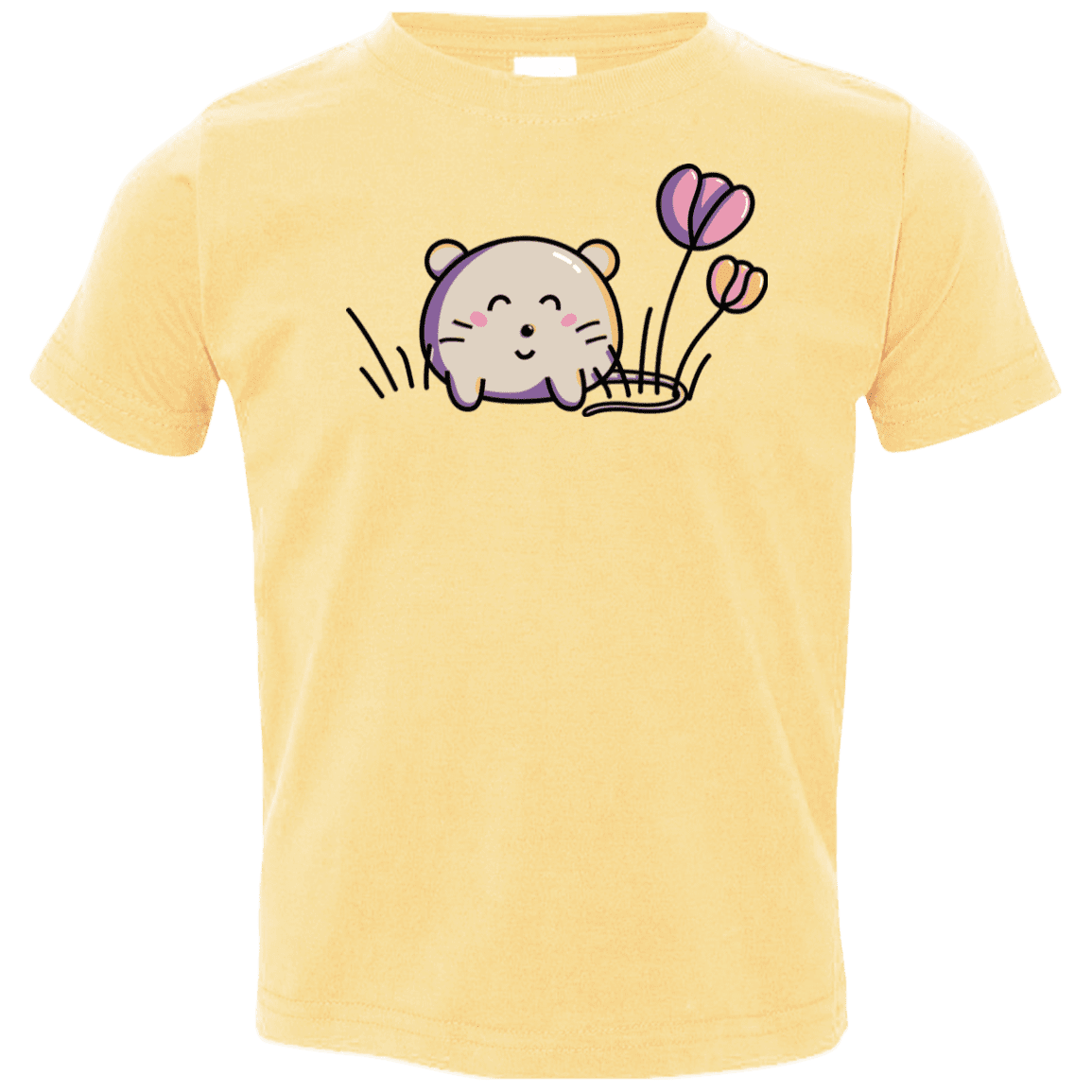 T-Shirts Butter / 2T Kawaii Mouse and Tulips Toddler Premium T-Shirt