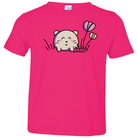 T-Shirts Hot Pink / 2T Kawaii Mouse and Tulips Toddler Premium T-Shirt