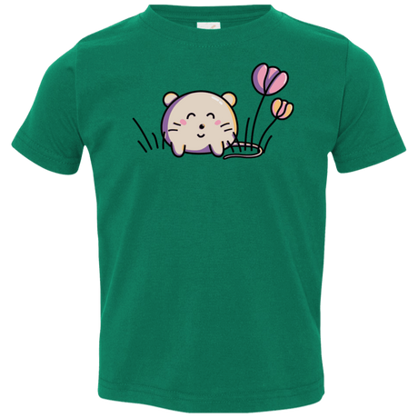 T-Shirts Kelly / 2T Kawaii Mouse and Tulips Toddler Premium T-Shirt