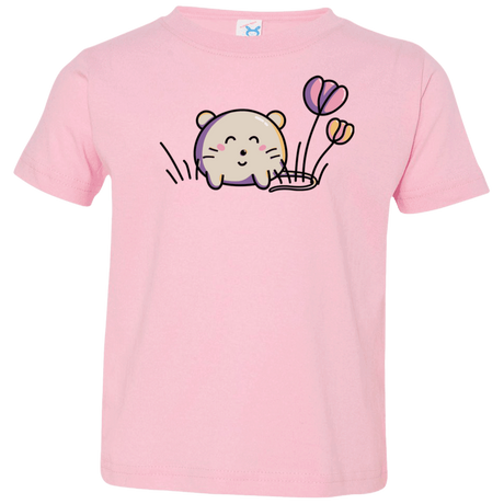 T-Shirts Pink / 2T Kawaii Mouse and Tulips Toddler Premium T-Shirt