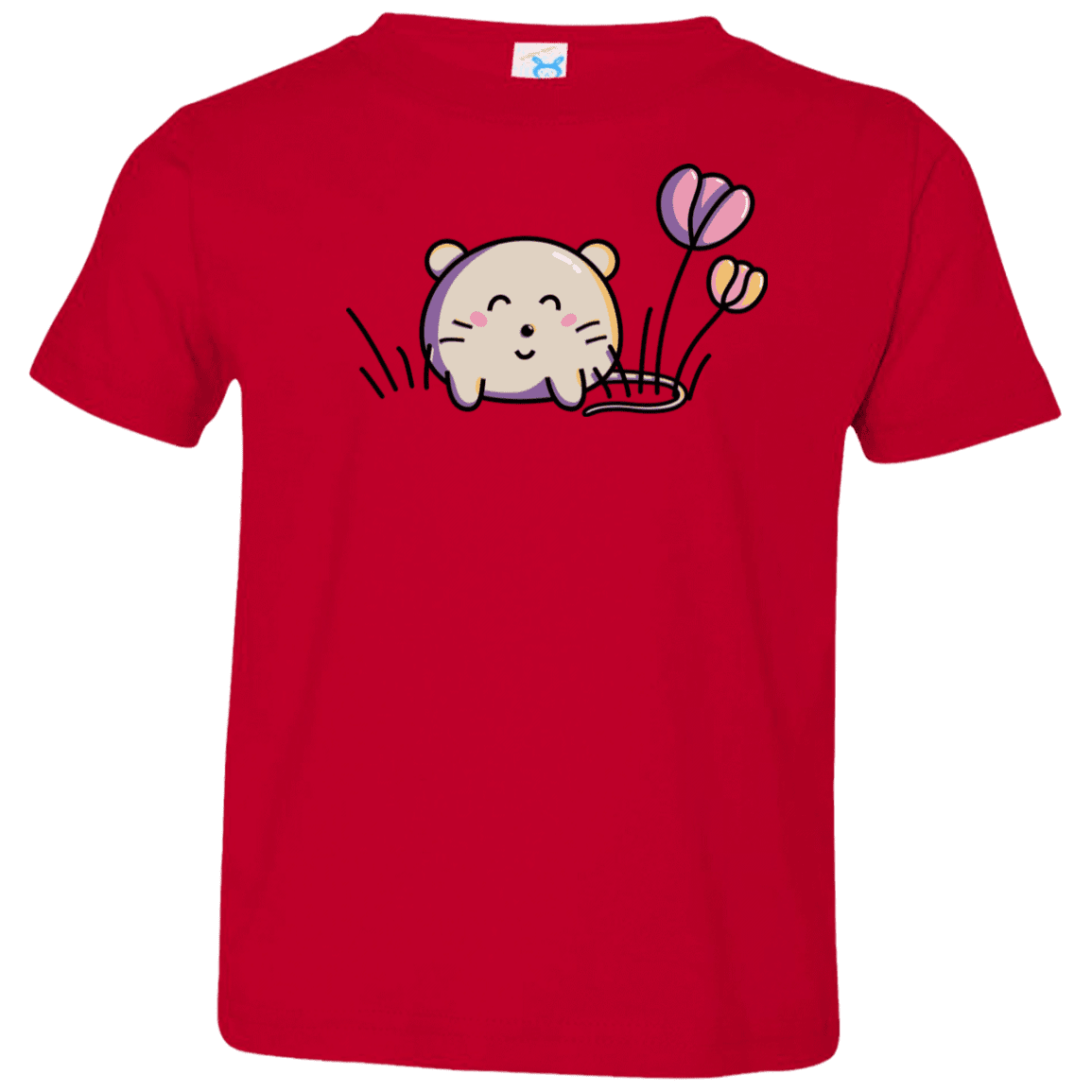 T-Shirts Red / 2T Kawaii Mouse and Tulips Toddler Premium T-Shirt