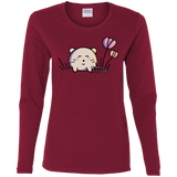 T-Shirts Cardinal / S Kawaii Mouse and Tulips Women's Long Sleeve T-Shirt