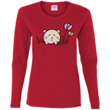 T-Shirts Red / S Kawaii Mouse and Tulips Women's Long Sleeve T-Shirt