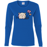 T-Shirts Royal / S Kawaii Mouse and Tulips Women's Long Sleeve T-Shirt