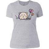 T-Shirts Heather Grey / X-Small Kawaii Mouse and Tulips Women's Premium T-Shirt