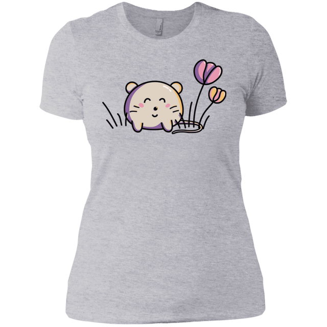 T-Shirts Heather Grey / X-Small Kawaii Mouse and Tulips Women's Premium T-Shirt