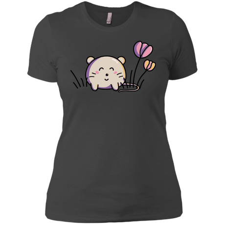 T-Shirts Heavy Metal / X-Small Kawaii Mouse and Tulips Women's Premium T-Shirt