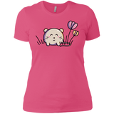 T-Shirts Hot Pink / X-Small Kawaii Mouse and Tulips Women's Premium T-Shirt