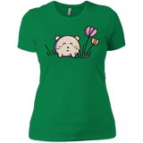 T-Shirts Kelly Green / X-Small Kawaii Mouse and Tulips Women's Premium T-Shirt