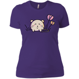 T-Shirts Purple Rush/ / X-Small Kawaii Mouse and Tulips Women's Premium T-Shirt