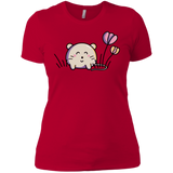 T-Shirts Red / X-Small Kawaii Mouse and Tulips Women's Premium T-Shirt