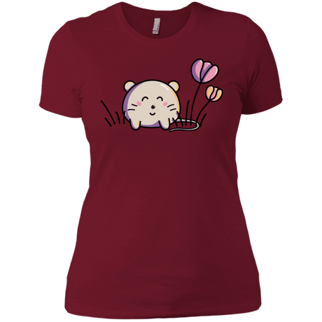 T-Shirts Scarlet / S Kawaii Mouse and Tulips Women's Premium T-Shirt
