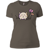 T-Shirts Warm Grey / X-Small Kawaii Mouse and Tulips Women's Premium T-Shirt