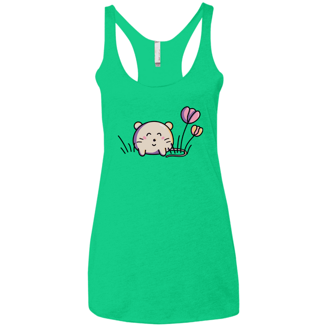 T-Shirts Envy / X-Small Kawaii Mouse and Tulips Women's Triblend Racerback Tank