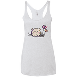 T-Shirts Heather White / X-Small Kawaii Mouse and Tulips Women's Triblend Racerback Tank