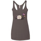 T-Shirts Macchiato / X-Small Kawaii Mouse and Tulips Women's Triblend Racerback Tank