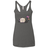 T-Shirts Premium Heather / X-Small Kawaii Mouse and Tulips Women's Triblend Racerback Tank