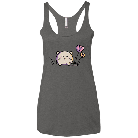 T-Shirts Premium Heather / X-Small Kawaii Mouse and Tulips Women's Triblend Racerback Tank